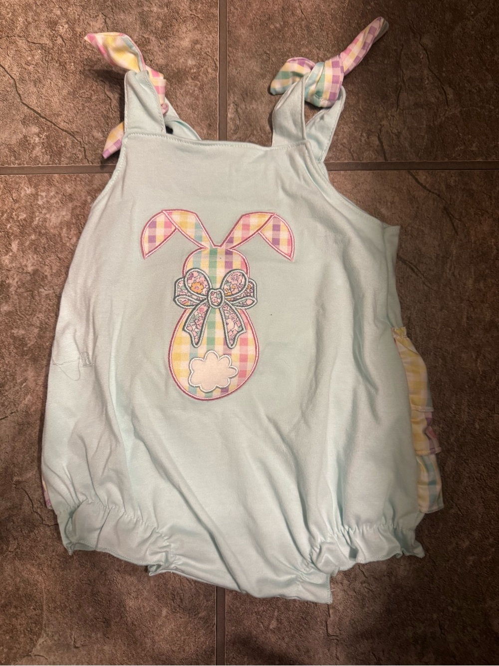 Honeydew USA Pastel Blue Bunny Appliqué One-Piece